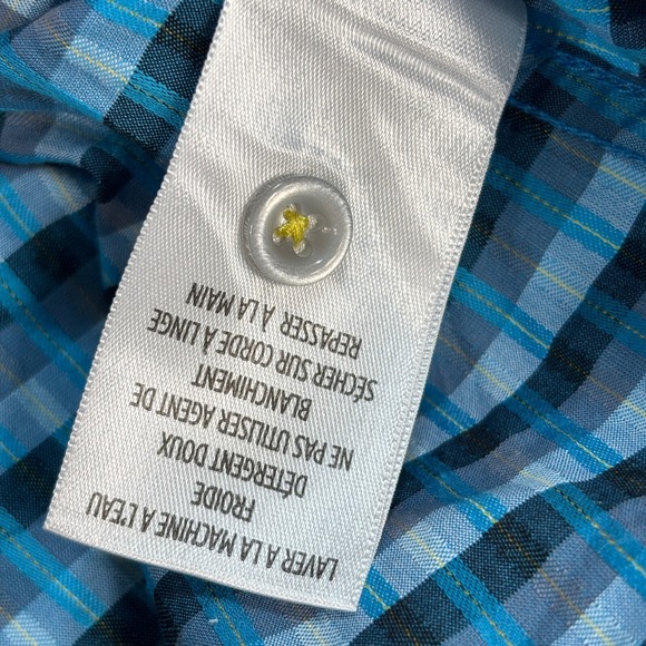 Robert Graham Shirt Men 2XL Blue Plaid Geometric Flip Cuff Classic Fit Button Up - Picture 14 of 15